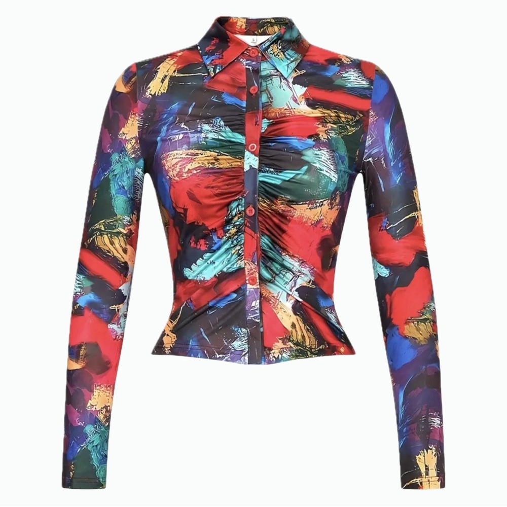 Colorful Abstract Women's Blouse